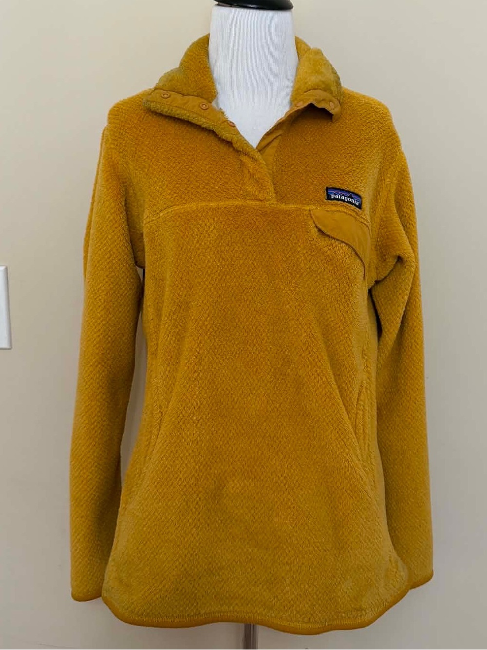 Patagonia Mustard Gold Re-Tool Snap-T Pullover Womens Sweater